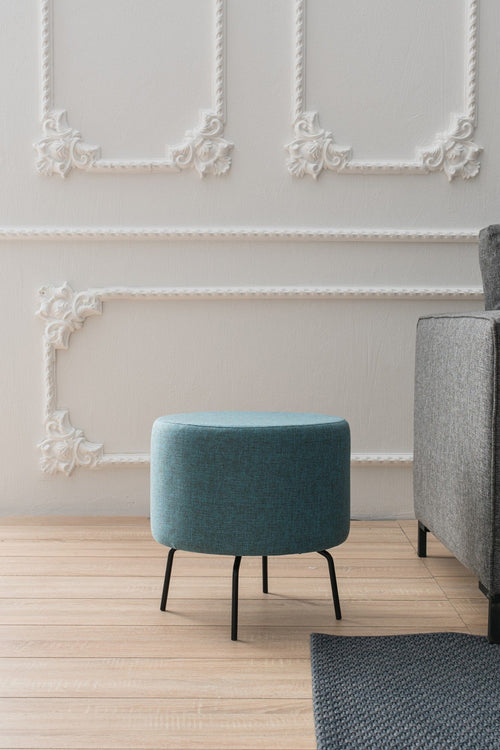 Pouf in tessuto Octo Turchese