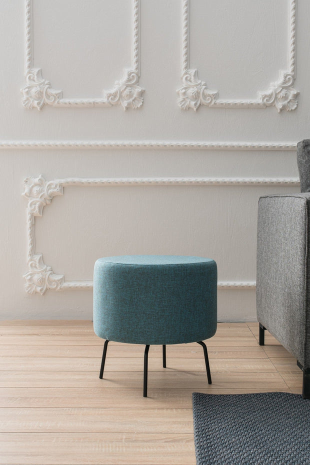 Pouf in tessuto Octo Turchese