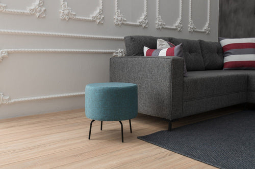 Pouf in tessuto Octo Turchese (1)