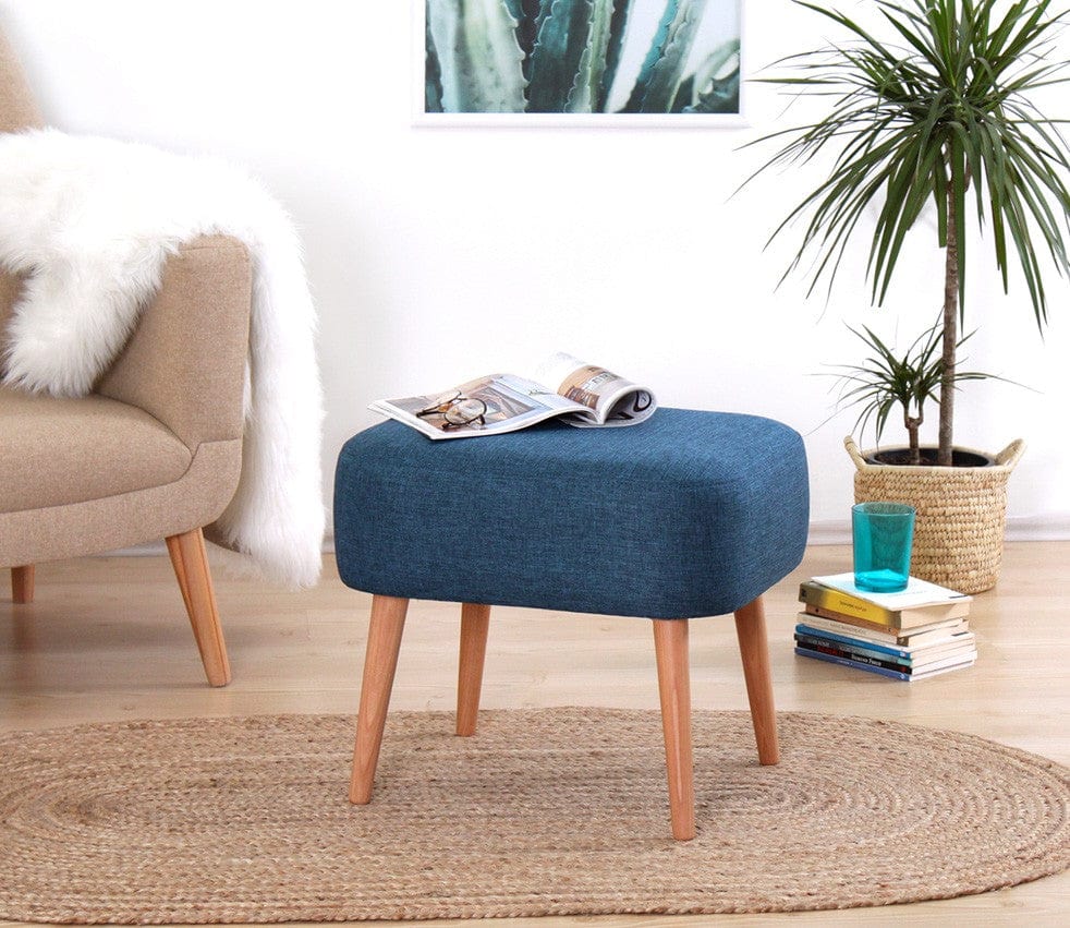Pouf in tessuto Parrot Blu