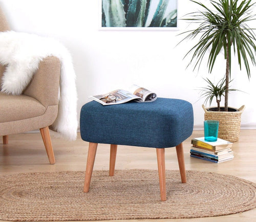 Pouf in tessuto Parrot Blu