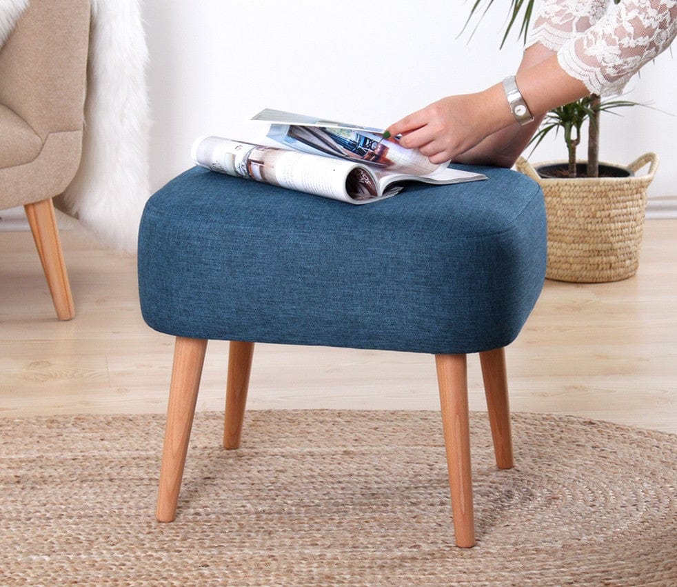 Pouf in tessuto Parrot Blu (1)