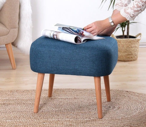 Pouf in tessuto Parrot Blu (1)