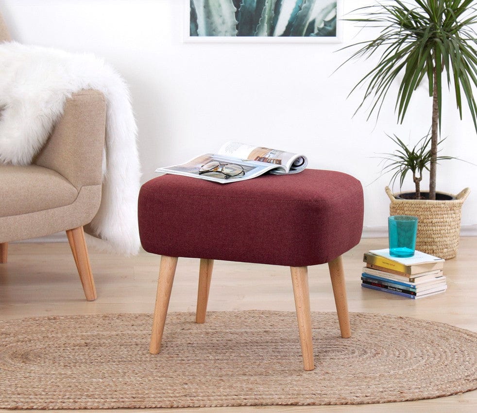 Pouf in tessuto Parrot Bordeaux
