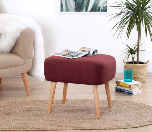 Pouf in tessuto Parrot Bordeaux