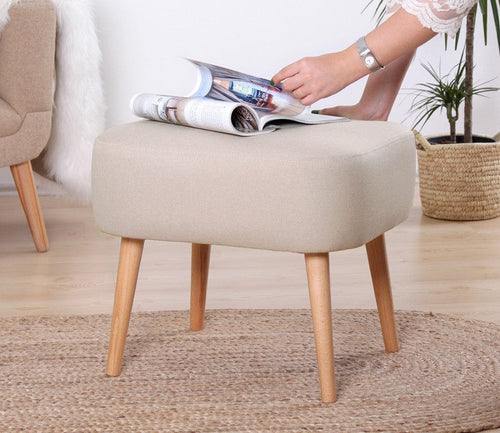 Pouf in tessuto Parrot Crema (1)