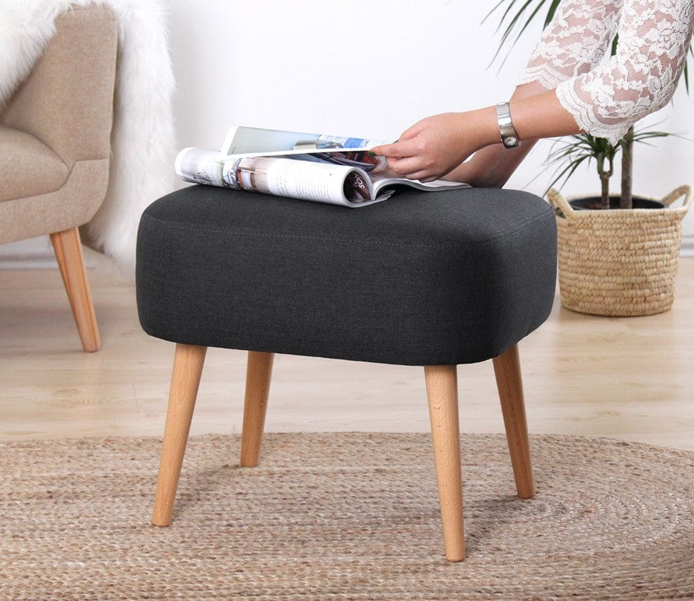 Pouf in tessuto Parrot Grigio (2)