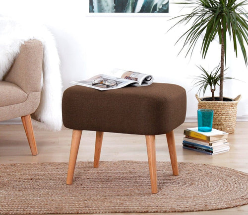 Pouf in tessuto Parrot Marrone