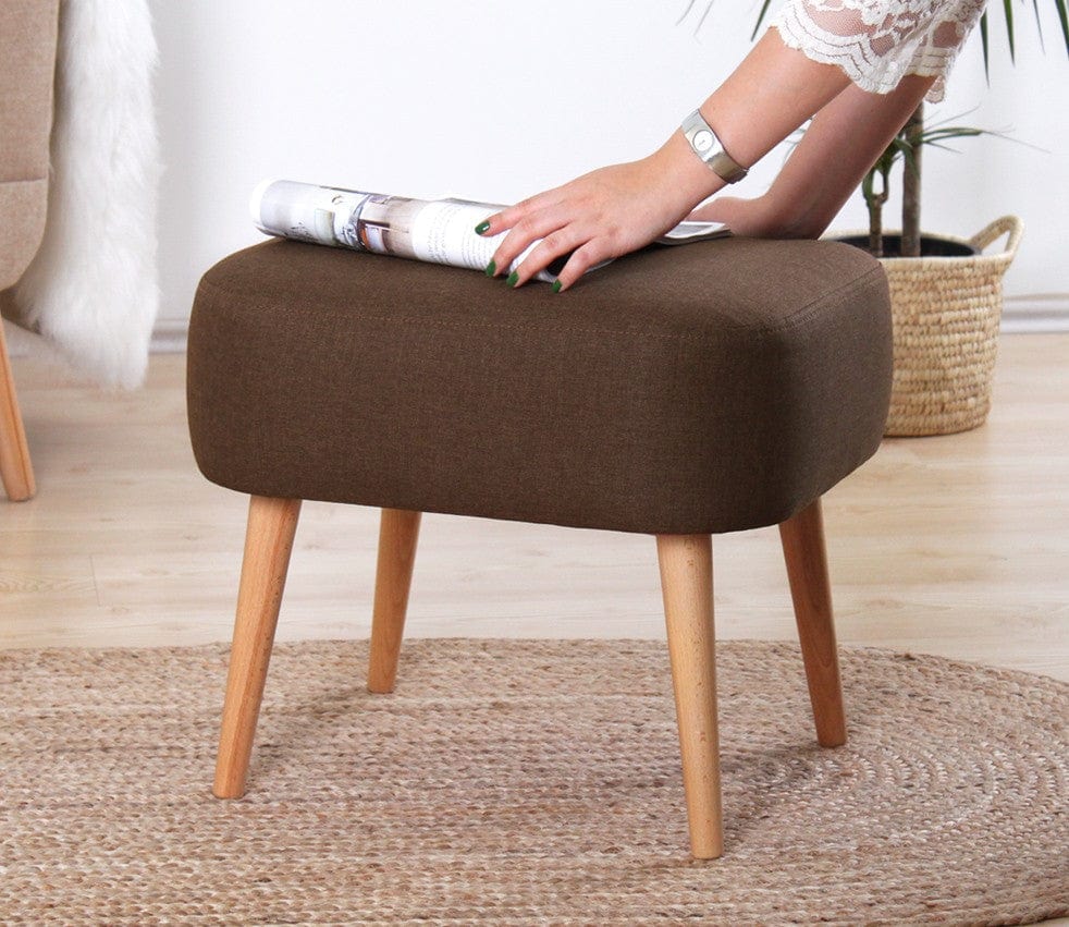 Pouf in tessuto Parrot Marrone (1)