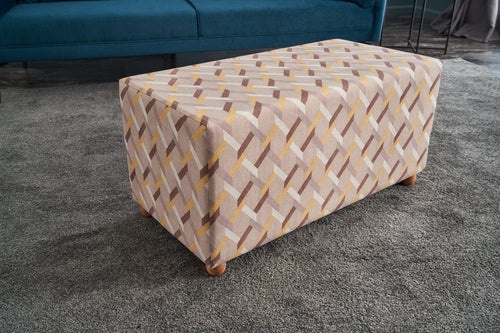 Pouf in tessuto Perla Rectangle Multicolore