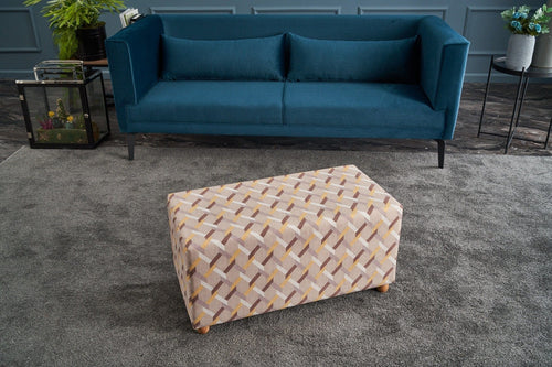 Pouf in tessuto Perla Rectangle Multicolore (1)