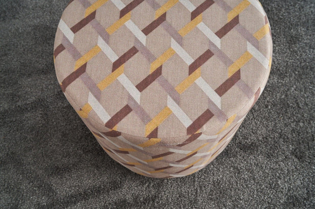 Pouf in tessuto Perla Round Multicolore (1)