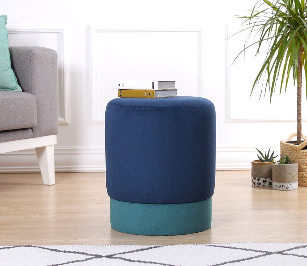 Pouf in tessuto Ropp Blu