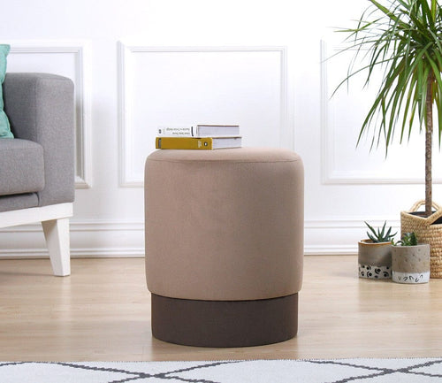 Pouf in tessuto Ropp Cappuccino (1)