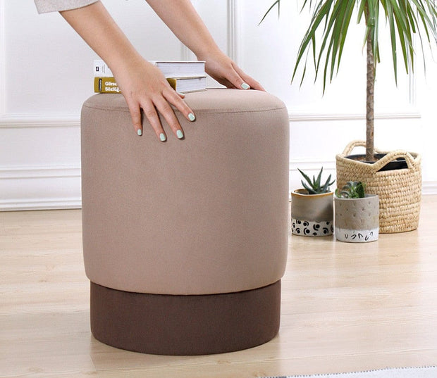 Pouf in tessuto Ropp Cappuccino (2)
