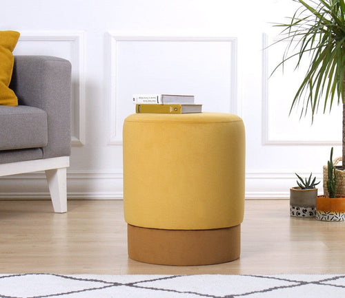 Pouf in tessuto Ropp Giallo (1)