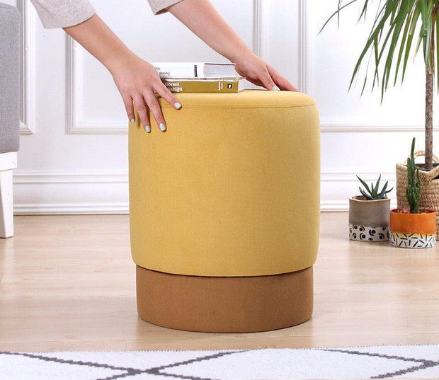 Pouf in tessuto Ropp Giallo (2)