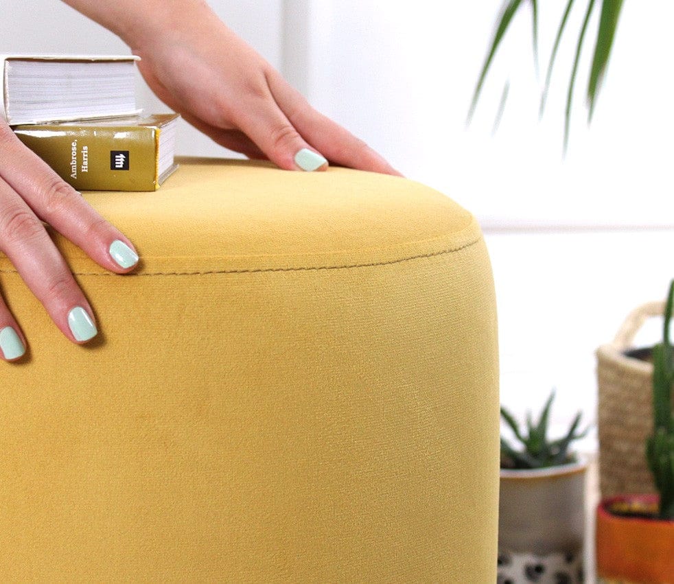 Pouf in tessuto Ropp Giallo (3)