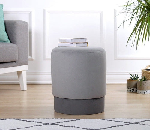 Pouf in tessuto Ropp Grigio (1)