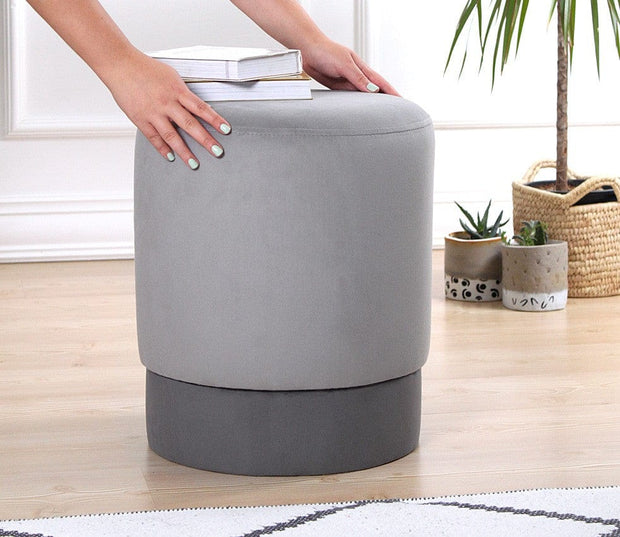 Pouf in tessuto Ropp Grigio (2)