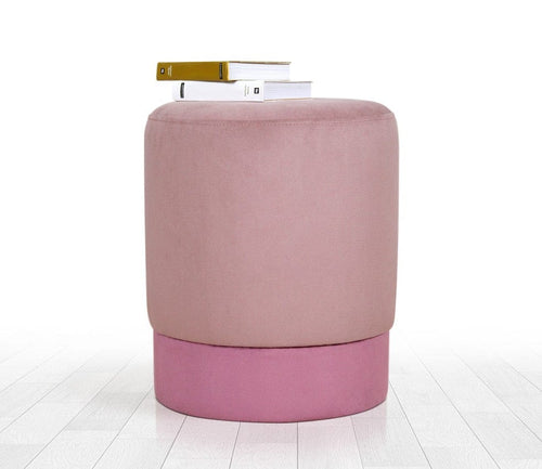 Pouf in tessuto Ropp Rosa