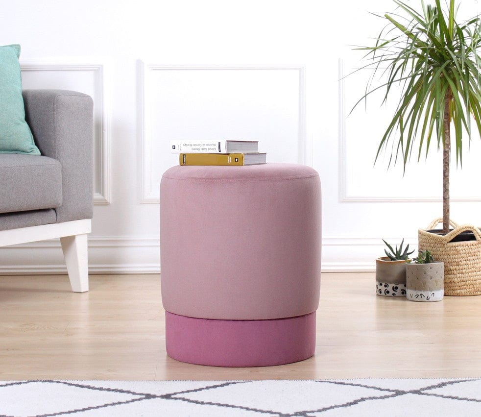 Pouf in tessuto Ropp Rosa (1)