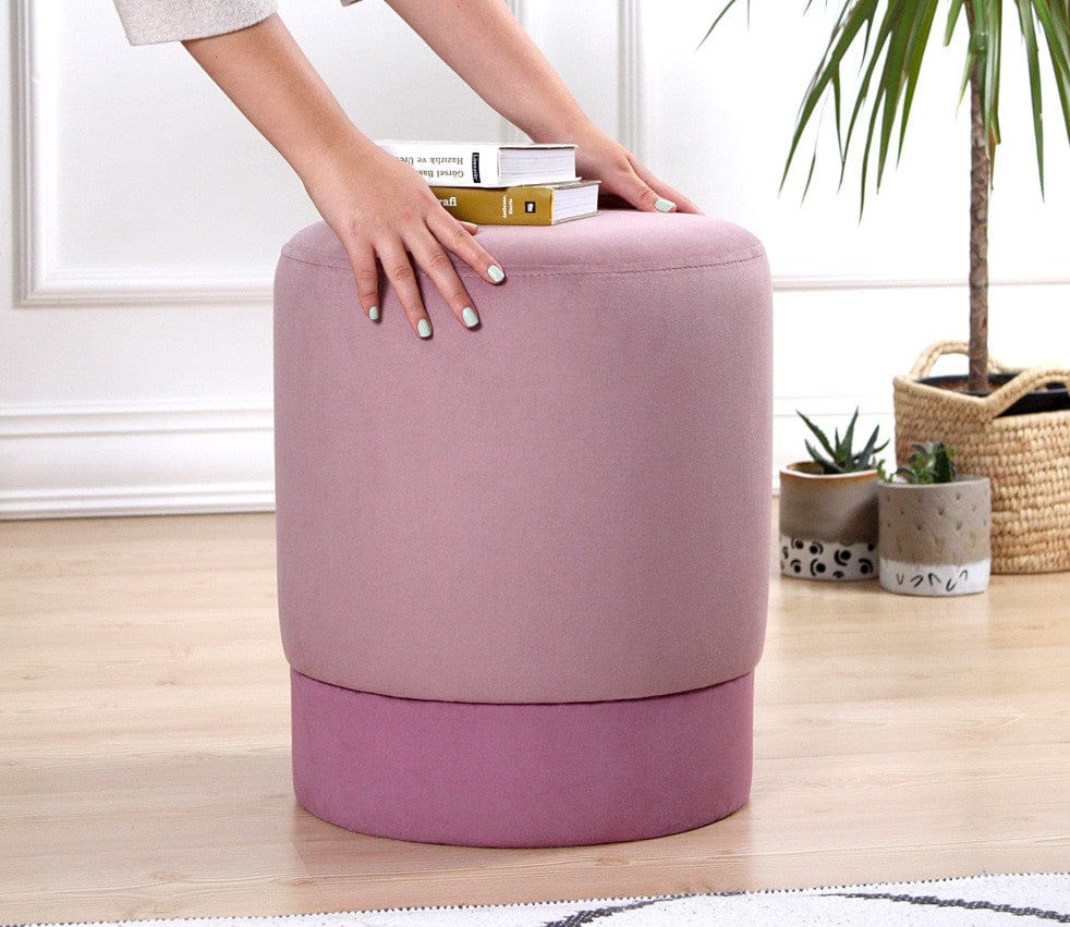 Pouf in tessuto Ropp Rosa (2)