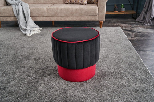 Pouf in tessuto Rose Antracite