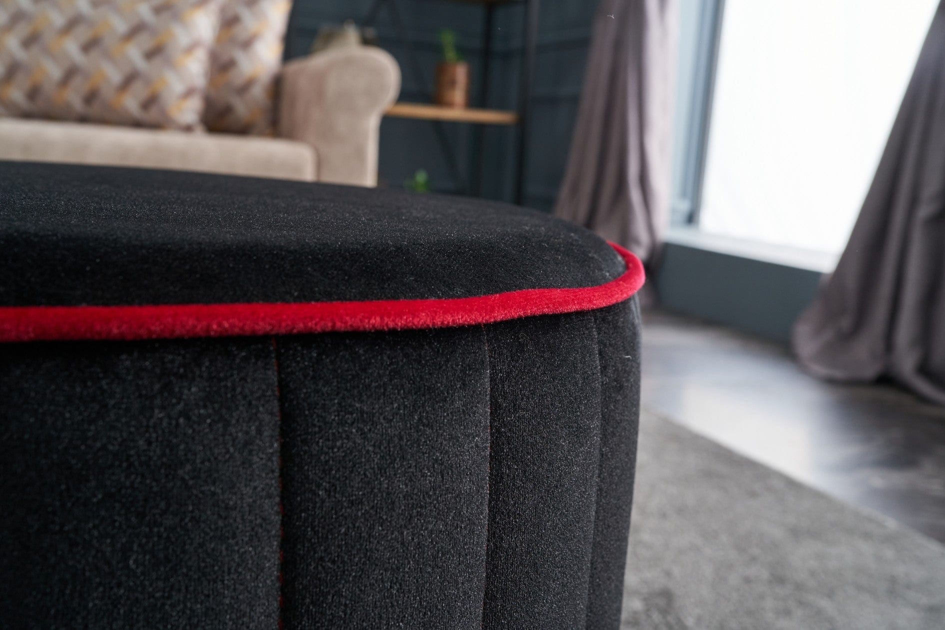 Pouf in tessuto Rose Antracite (2)