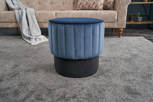 Pouf in tessuto Rose Blu