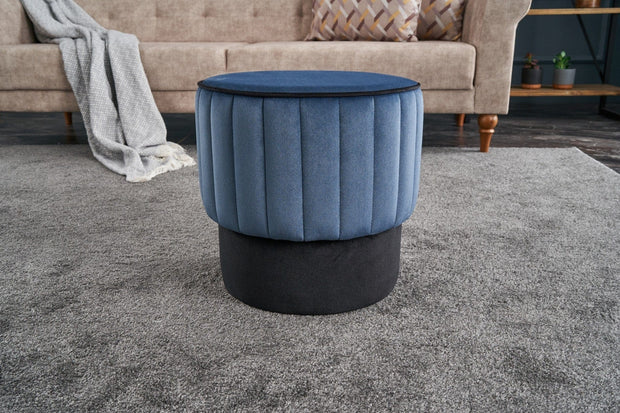 Pouf in tessuto Rose Blu