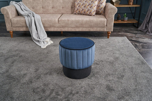 Pouf in tessuto Rose Blu (1)
