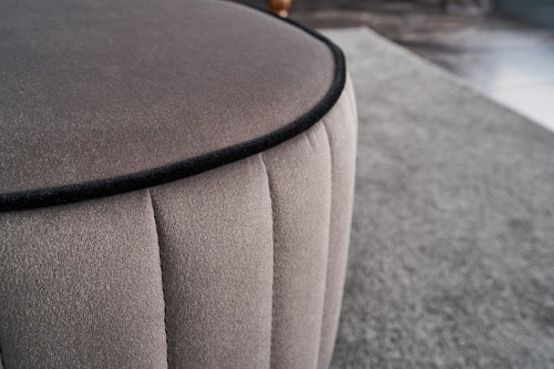 Pouf in tessuto Rose Grigio (1)