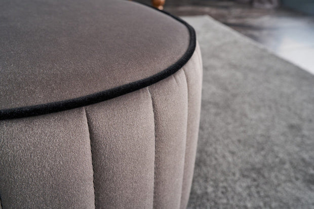 Pouf in tessuto Rose Grigio (1)