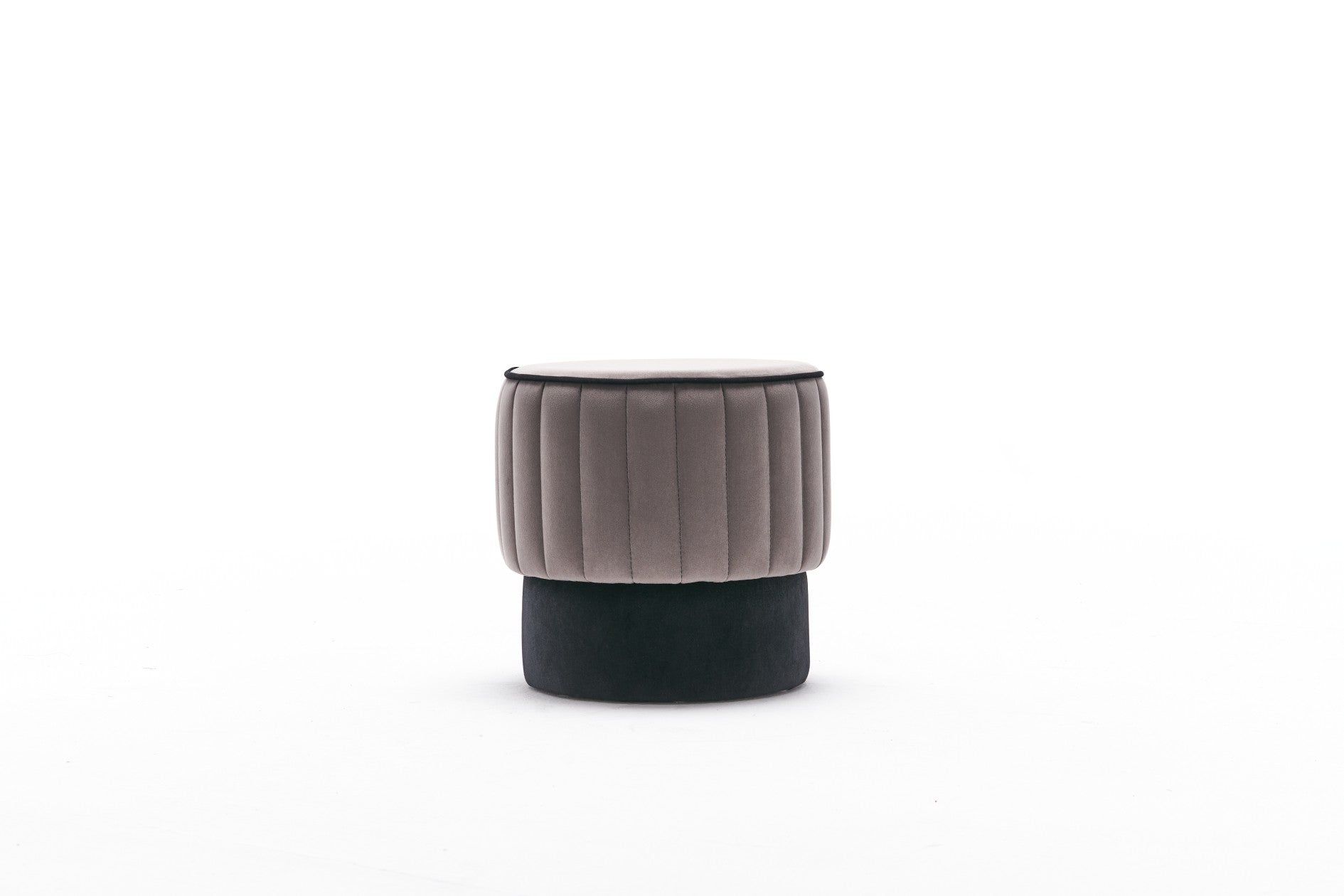 Pouf in tessuto Rose Grigio (4)