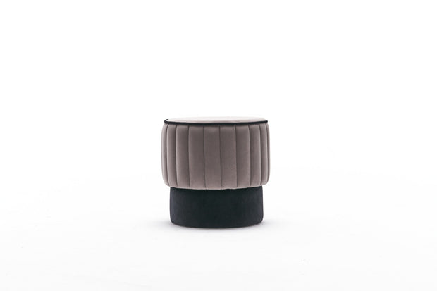 Pouf in tessuto Rose Grigio (4)