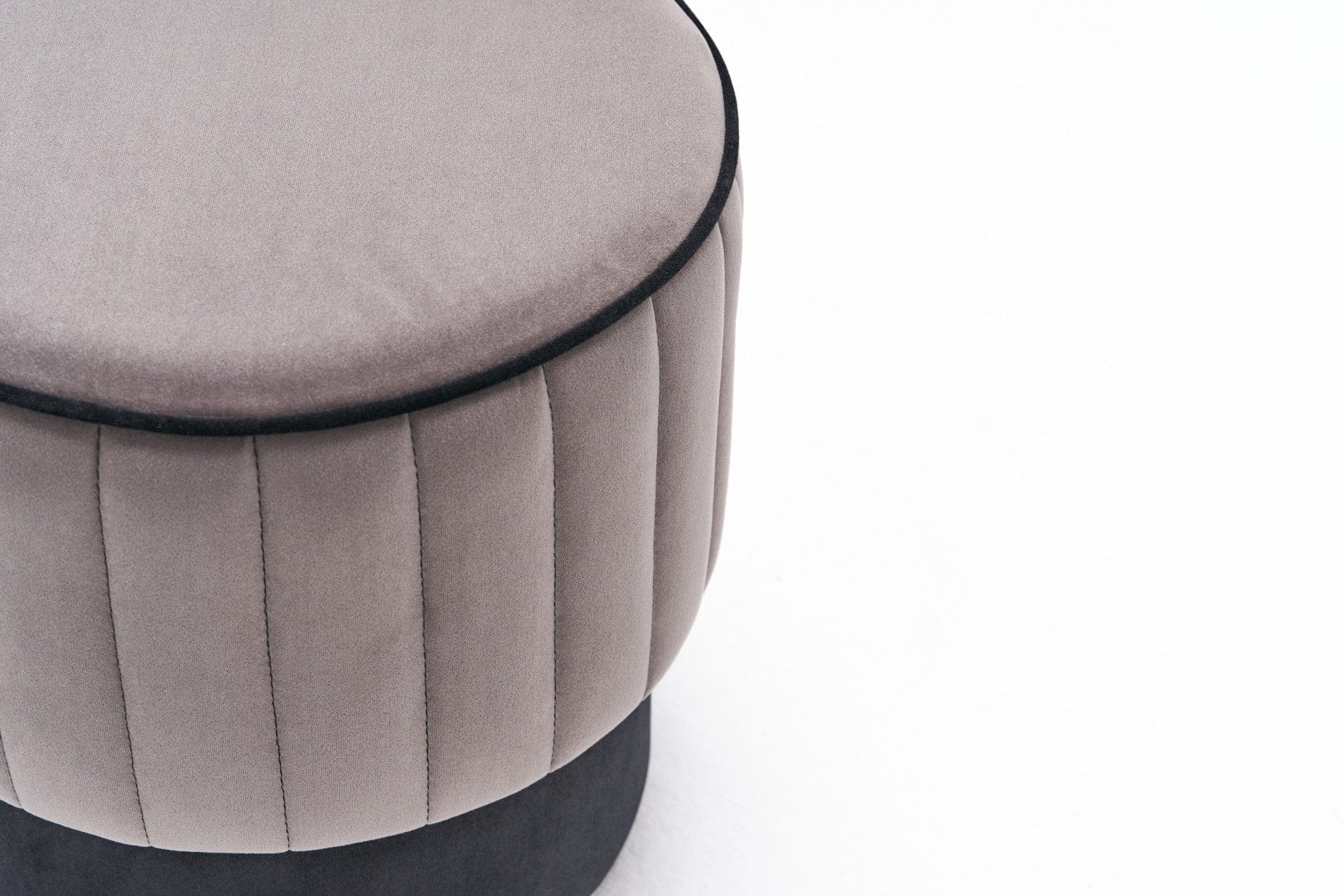 Pouf in tessuto Rose Grigio (6)