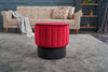 Pouf in tessuto Rose Rosso