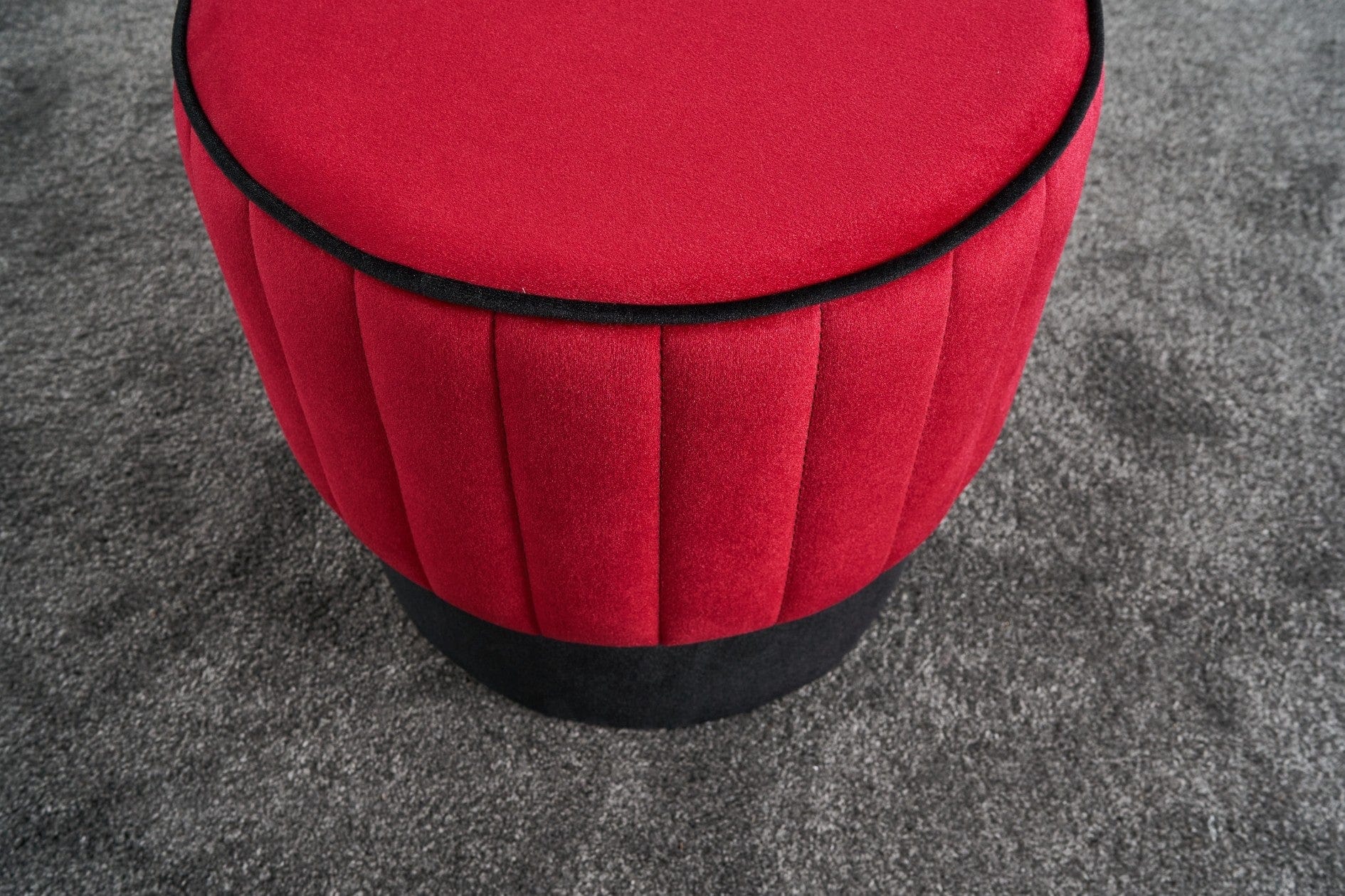 Pouf in tessuto Rose Rosso (3)