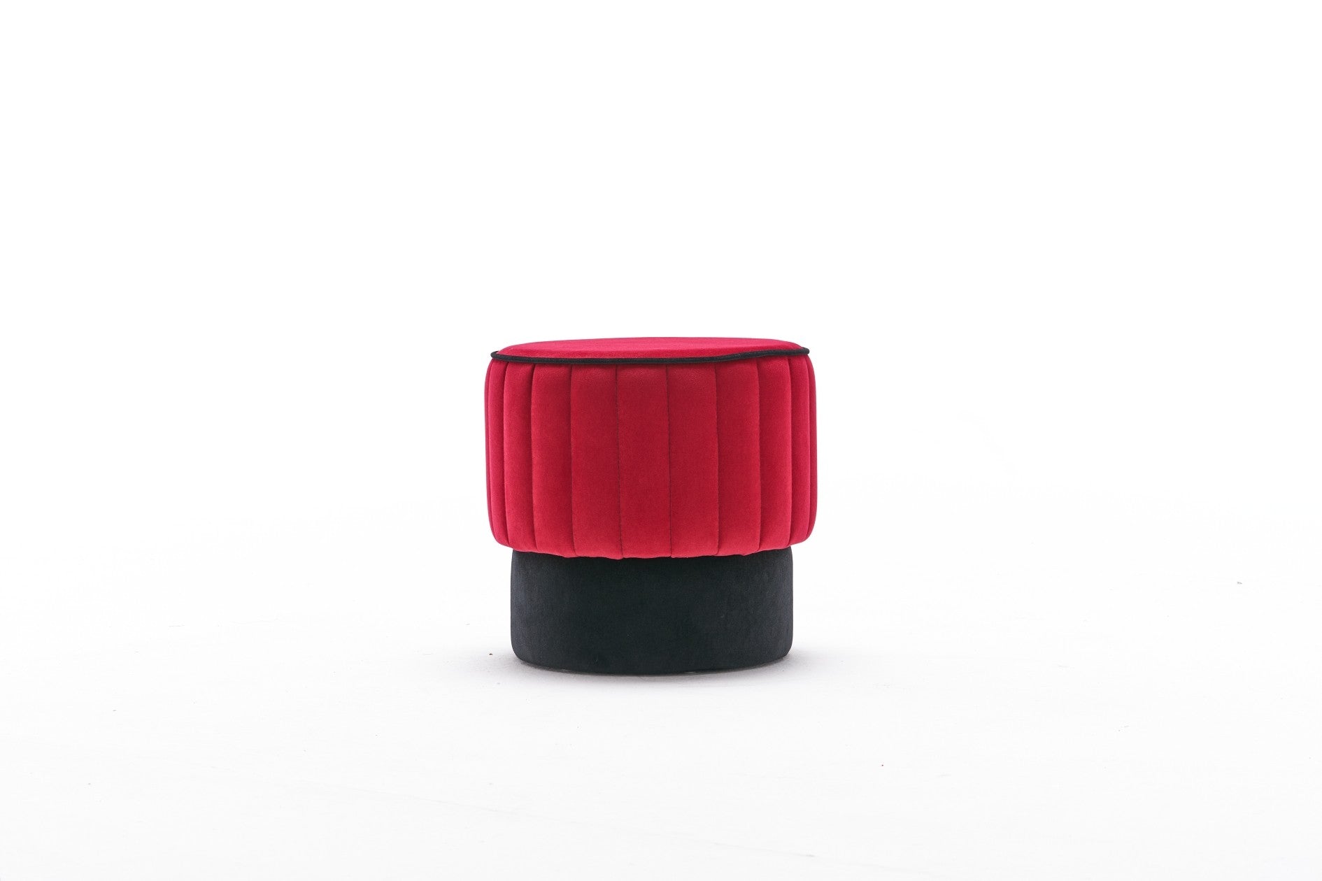 Pouf in tessuto Rose Rosso (4)