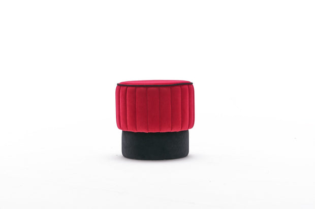 Pouf in tessuto Rose Rosso (4)