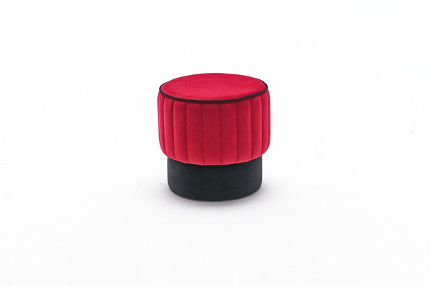 Pouf in tessuto Rose Rosso (5)
