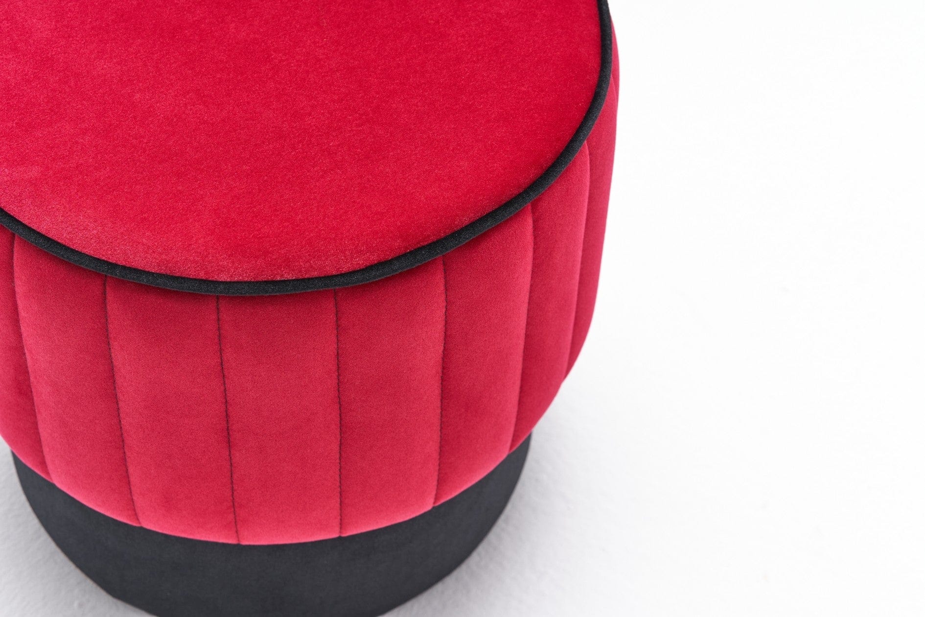 Pouf in tessuto Rose Rosso (6)