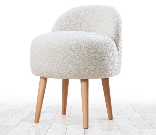 Pouf in tessuto Rufmee Bianco