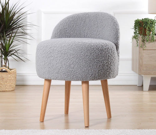 Pouf in tessuto Rufmee Grigio (1)