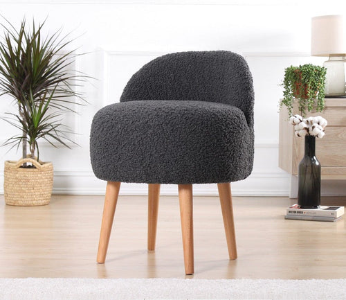 Pouf in tessuto Rufmee Grigio (1)