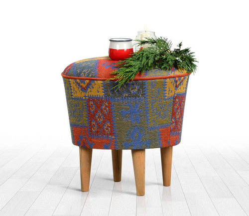 Pouf in tessuto Rug Patch II Multicolore