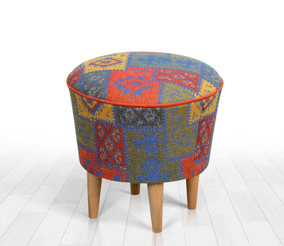 Pouf in tessuto Rug Patch II Multicolore (1)