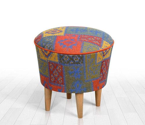 Pouf in tessuto Rug Patch II Multicolore (1)