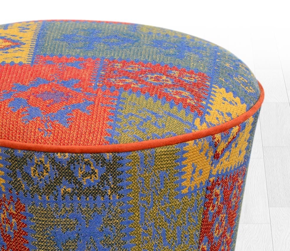 Pouf in tessuto Rug Patch II Multicolore (2)